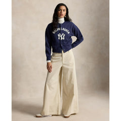 Yankees Polo Ralph Lauren Women's Seasonal Knit Full-Snap Cardigan - MLB