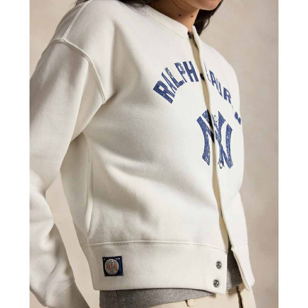 Yankees Polo Ralph Lauren Women's Seasonal Knit Full-Snap Cardigan - MLB