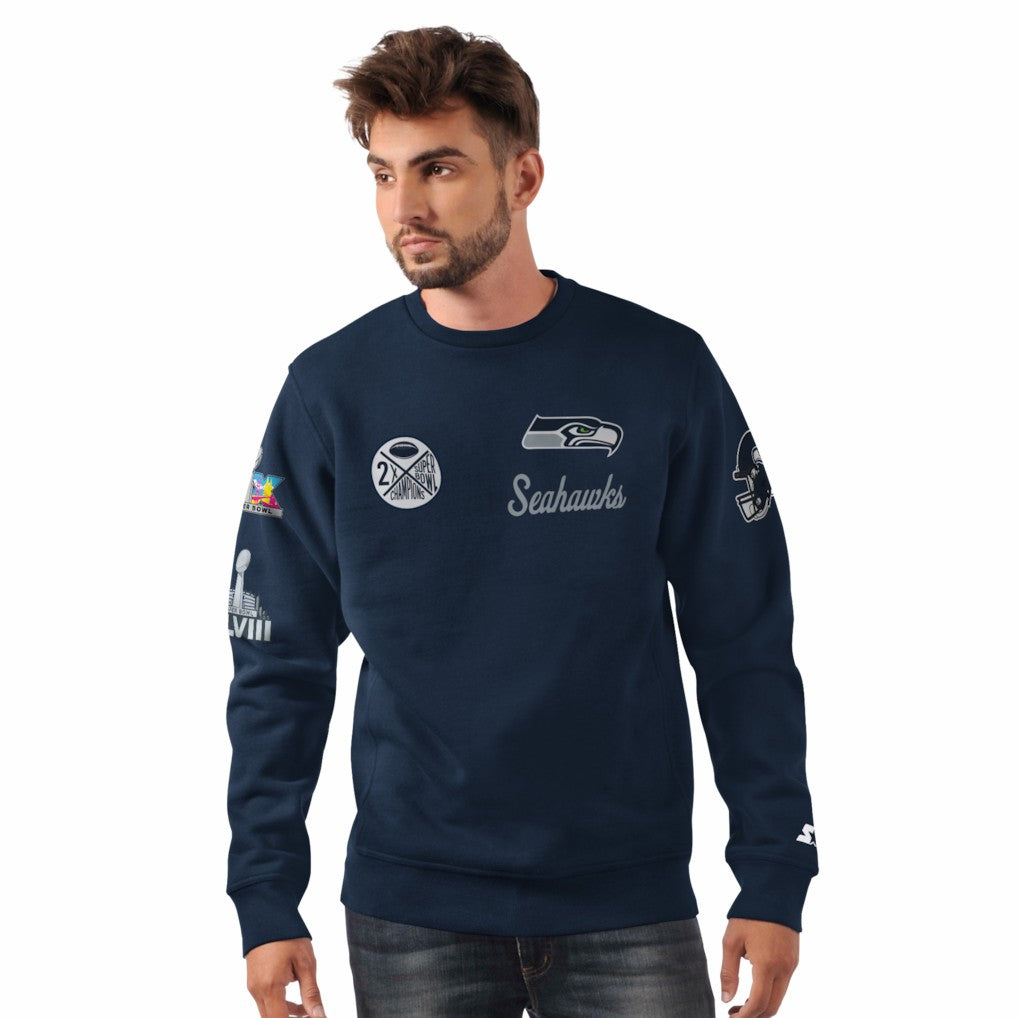 Seattle Seahawks Starter Two-Time Super Bowl s Classic Fleece Sweatshirt | NFL Hot