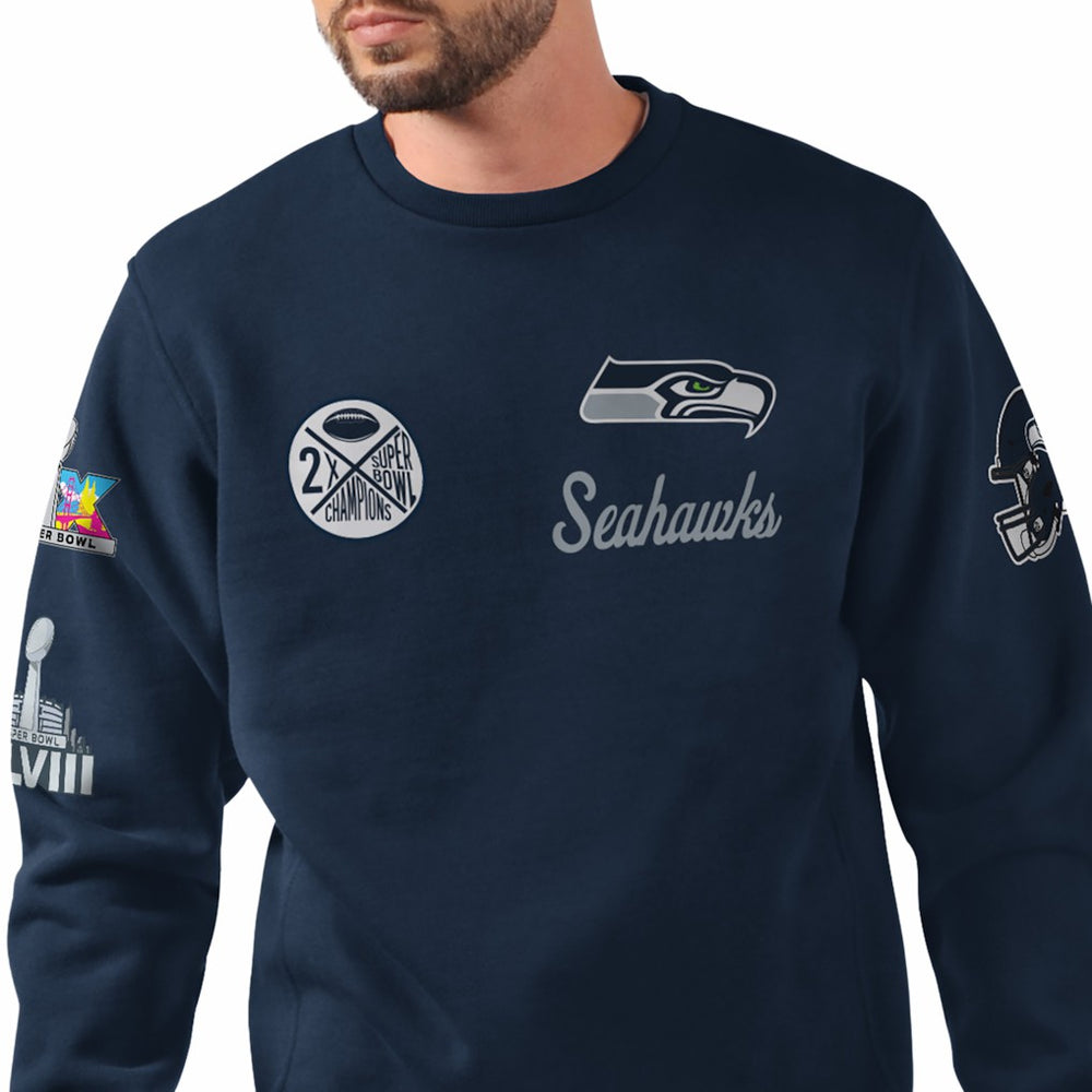 Seattle Seahawks Starter Two-Time Super Bowl s Classic Fleece Sweatshirt | NFL Hot