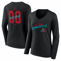 Arizona Diamondbacks Women's Hustle Personalized Name & Number Long Sleeve V-Neck T-Shirt - MLB T-shirts