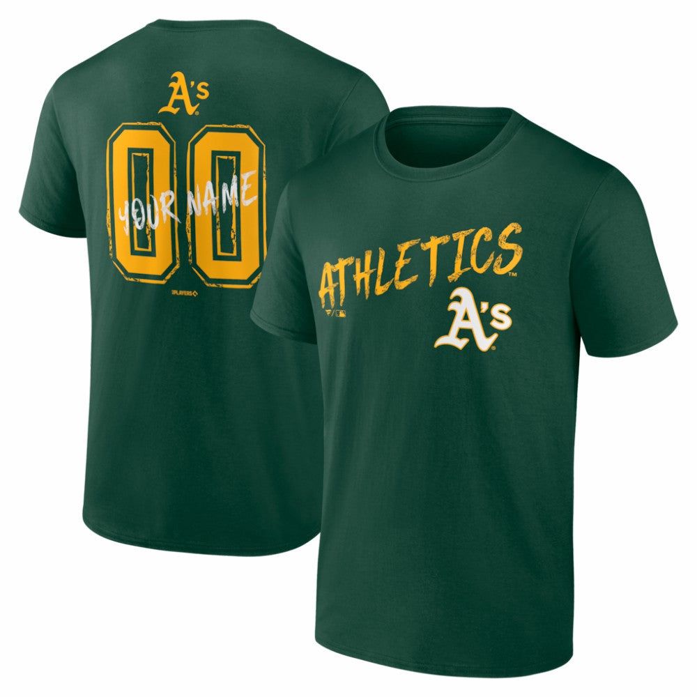 Athletics  Hustle Personalized Name & Number T-Shirt - MLB T-shirts