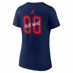 Atlanta Braves Women's Hustle Personalized Name & Number V-Neck T-Shirt - MLB T-shirts