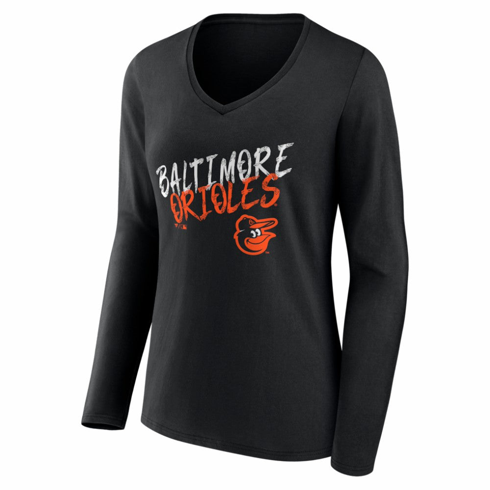 Baltimore Orioles Women's Hustle Personalized Name & Number Long Sleeve V-Neck T-Shirt - MLB T-shirts