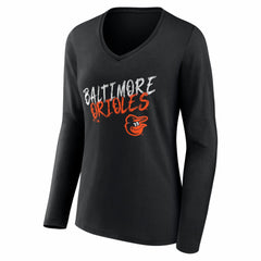 Baltimore Orioles Women's Hustle Personalized Name & Number Long Sleeve V-Neck T-Shirt - MLB T-shirts