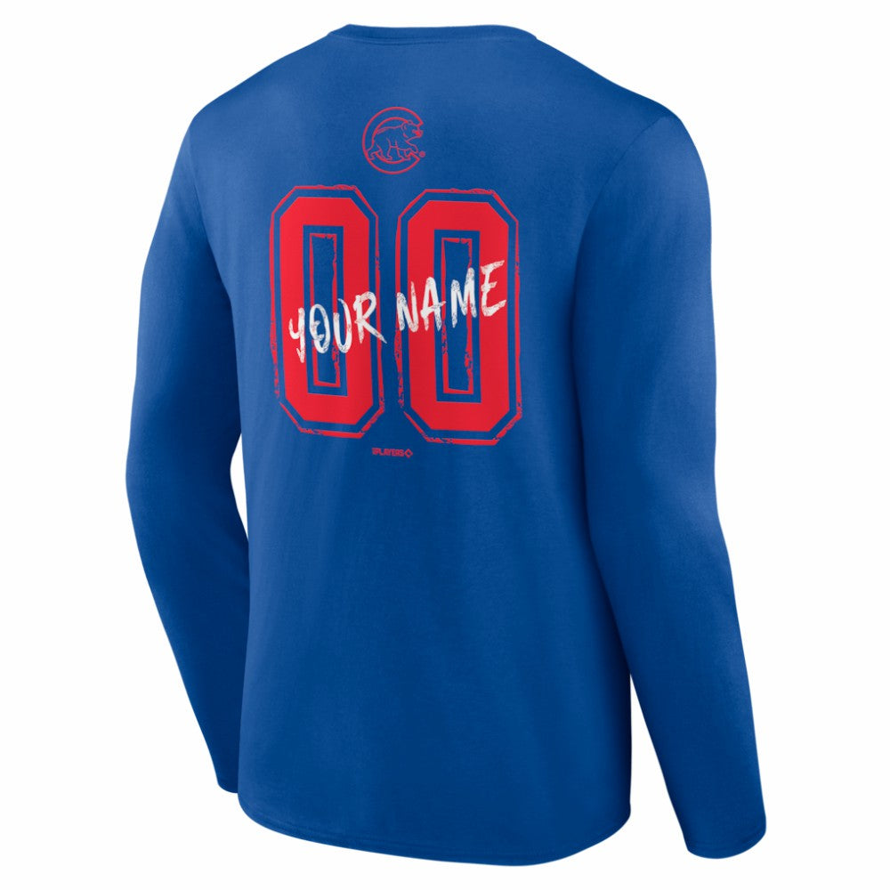 Chicago Cubs  Hustle Personalized Name & Number Long Sleeve T-Shirt - MLB T-shirts