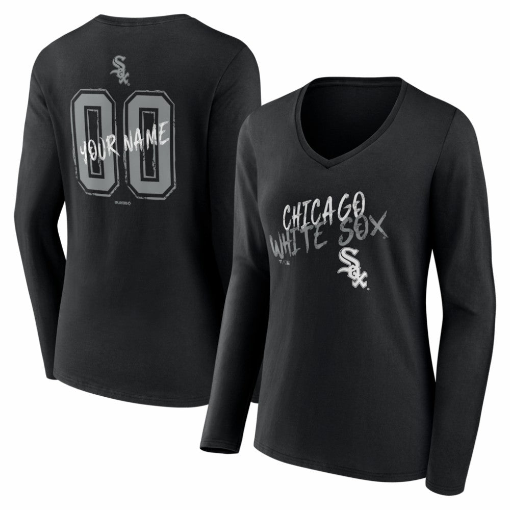 Chicago White Sox Women's Hustle Personalized Name & Number Long Sleeve V-Neck T-Shirt - MLB T-shirts
