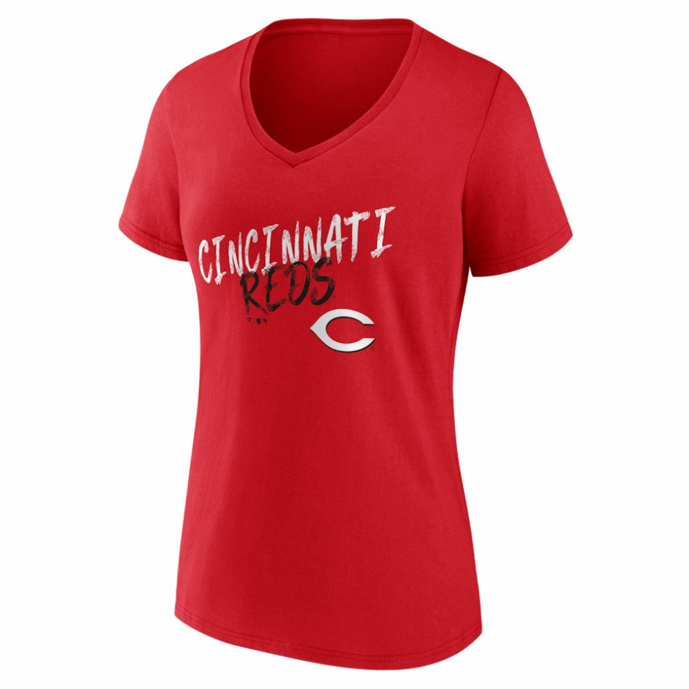 Cincinnati Reds Women's Hustle Personalized Name & Number V-Neck T-Shirt - MLB T-shirts