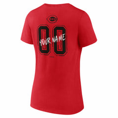 Cincinnati Reds Women's Hustle Personalized Name & Number V-Neck T-Shirt - MLB T-shirts