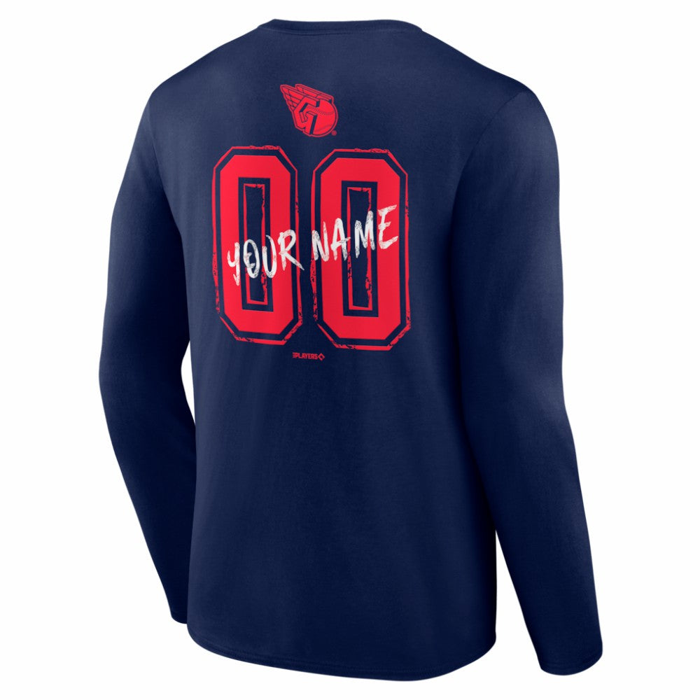 Cleveland Guardians  Hustle Personalized Name & Number Long Sleeve T-Shirt - MLB T-shirts