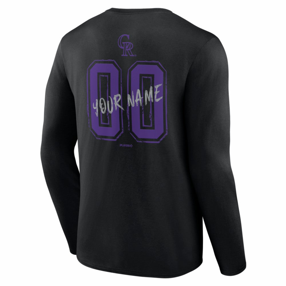Colorado Rockies  Hustle Personalized Name & Number Long Sleeve T-Shirt - MLB T-shirts