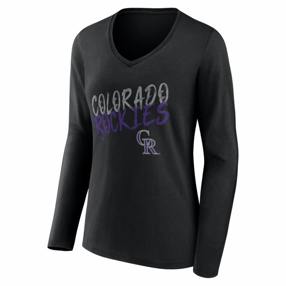 Colorado Rockies Women's Hustle Personalized Name & Number Long Sleeve V-Neck T-Shirt - MLB T-shirts