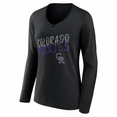 Colorado Rockies Women's Hustle Personalized Name & Number Long Sleeve V-Neck T-Shirt - MLB T-shirts
