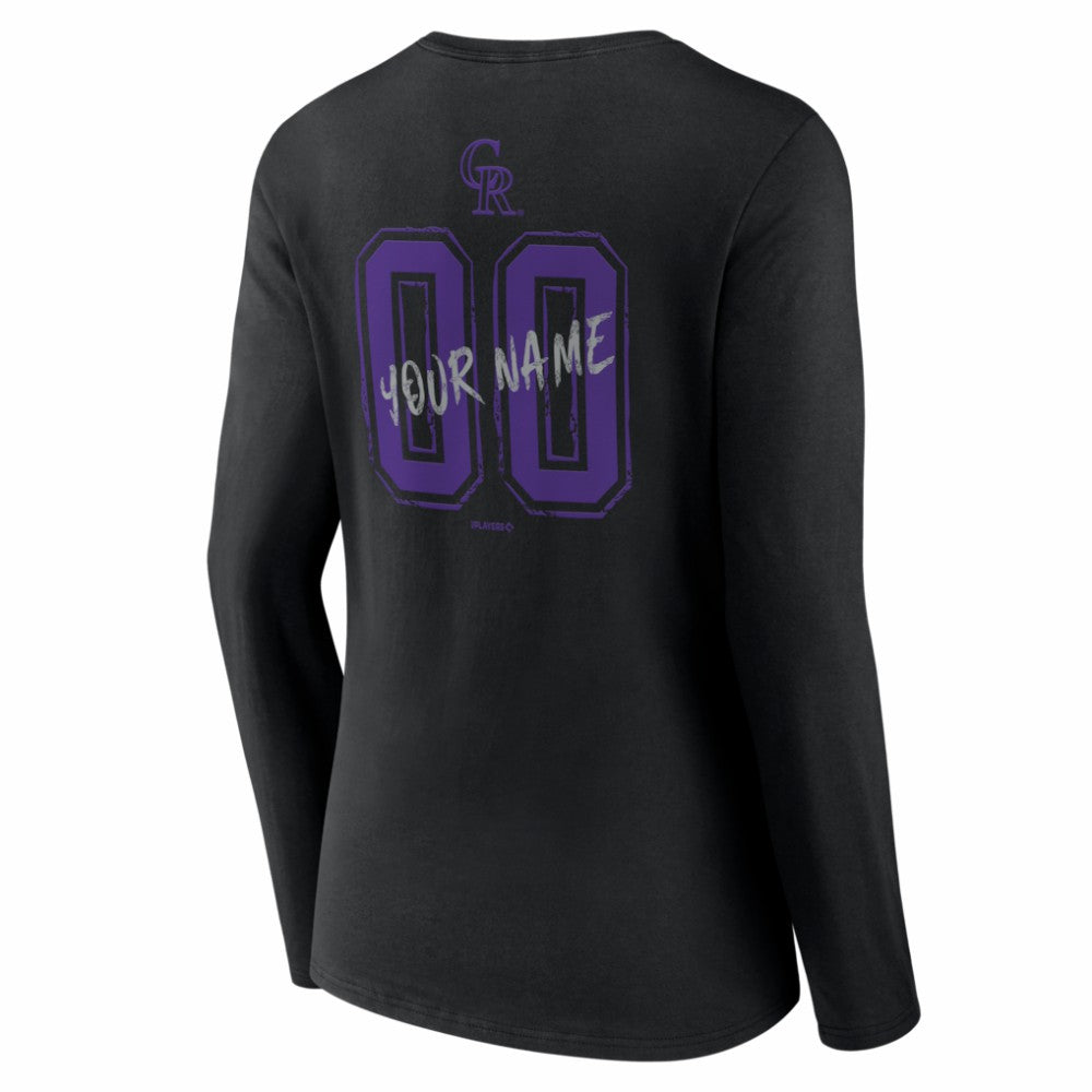 Colorado Rockies Women's Hustle Personalized Name & Number Long Sleeve V-Neck T-Shirt - MLB T-shirts