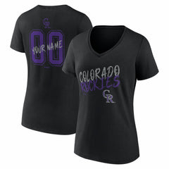 Colorado Rockies Women's Hustle Personalized Name & Number V-Neck T-Shirt - MLB T-shirts