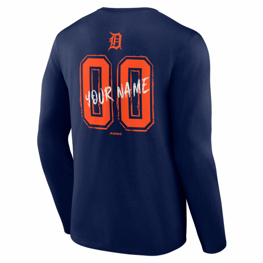 Detroit Tigers  Hustle Personalized Name & Number Long Sleeve T-Shirt - MLB T-shirts