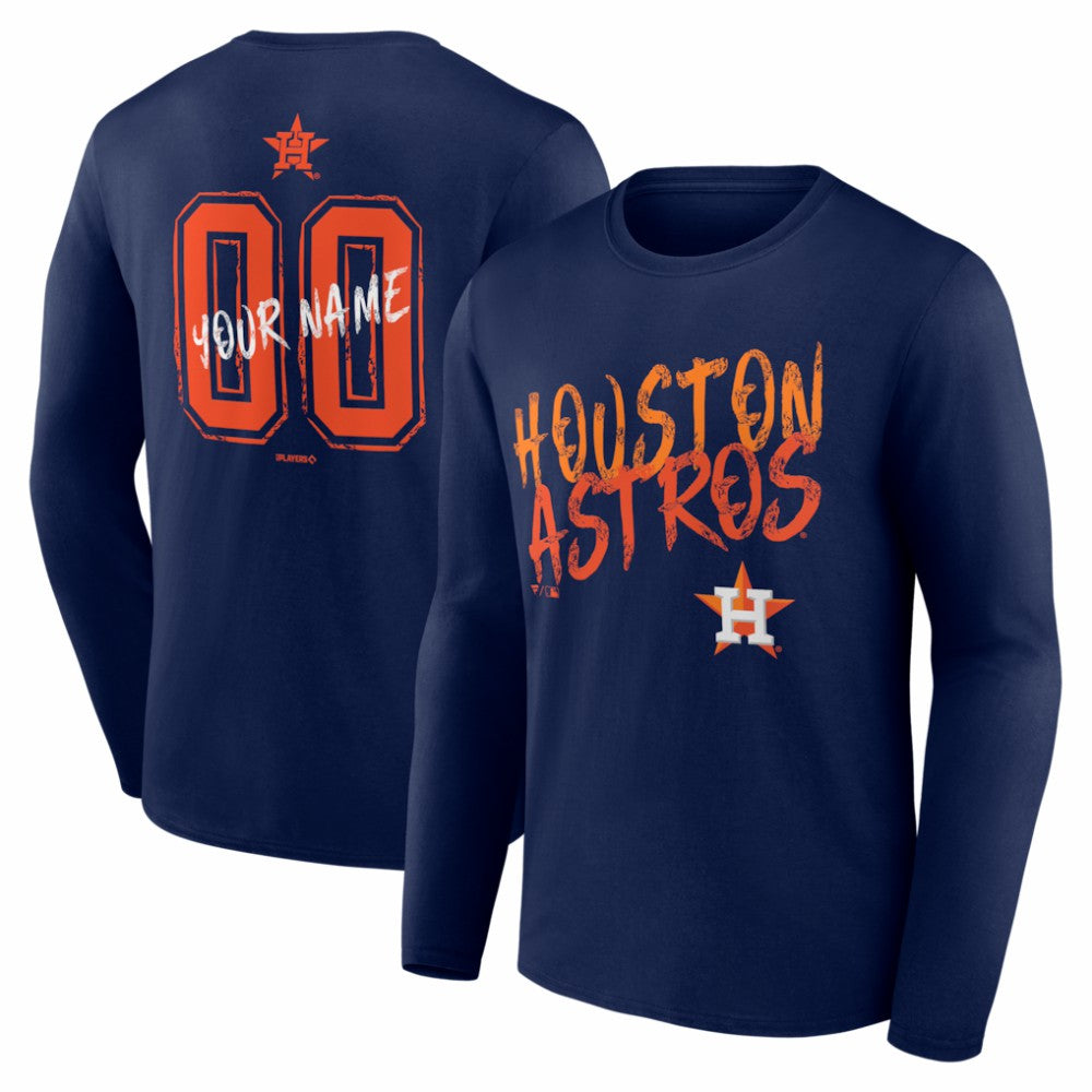 Houston Astros  Hustle Personalized Name & Number Long Sleeve T-Shirt - MLB T-shirts