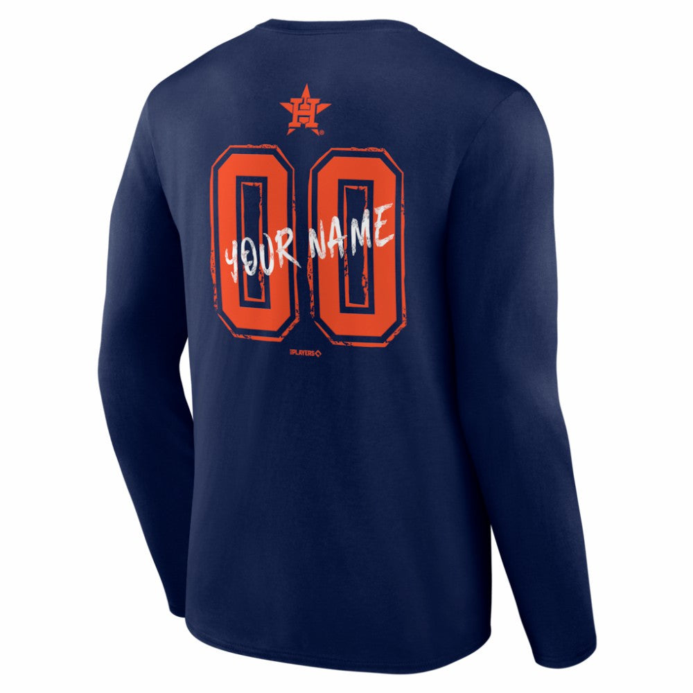 Houston Astros  Hustle Personalized Name & Number Long Sleeve T-Shirt - MLB T-shirts