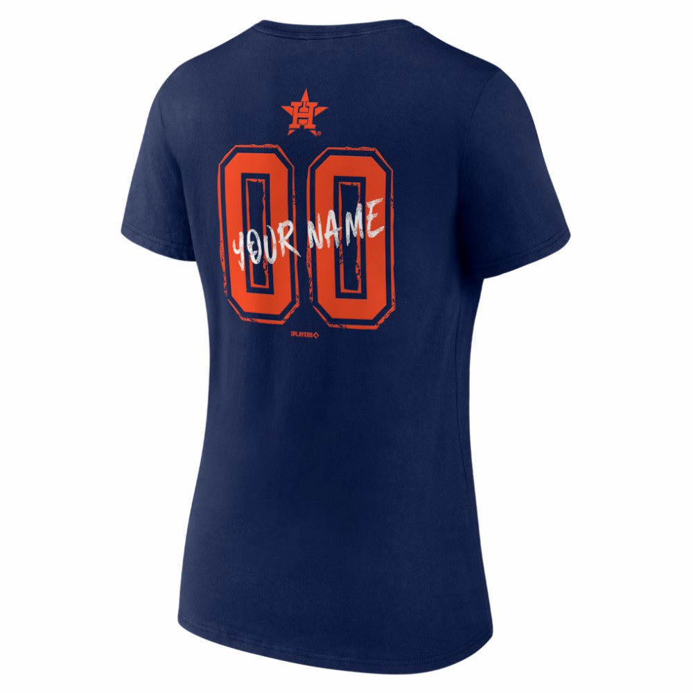 Houston Astros Women's Hustle Personalized Name & Number V-Neck T-Shirt - MLB T-shirts
