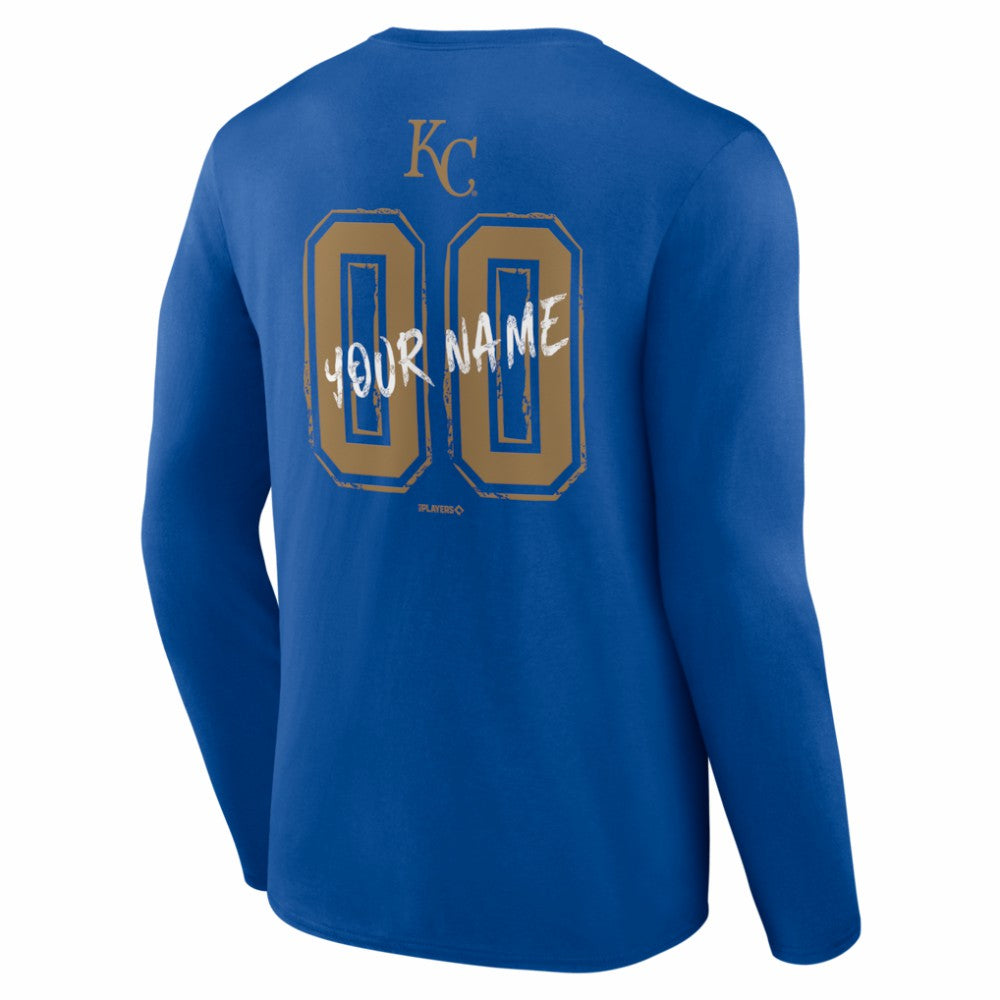 Kansas City Royals  Hustle Personalized Name & Number Long Sleeve T-Shirt - MLB T-shirts