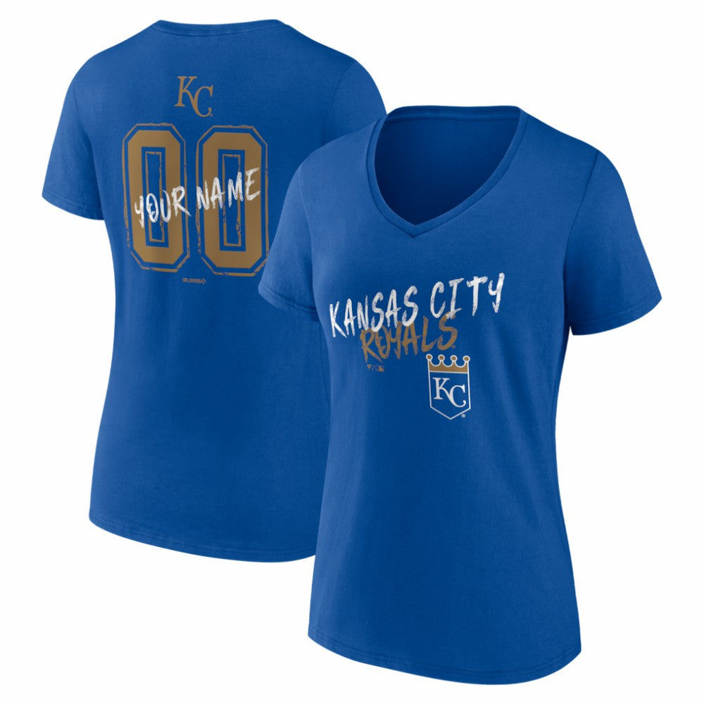 Kansas City Royals Women's Hustle Personalized Name & Number V-Neck T-Shirt - MLB T-shirts