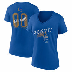 Kansas City Royals Women's Hustle Personalized Name & Number V-Neck T-Shirt - MLB T-shirts
