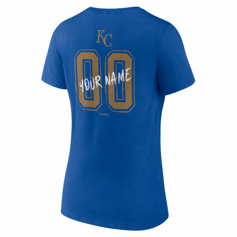 Kansas City Royals Women's Hustle Personalized Name & Number V-Neck T-Shirt - MLB T-shirts