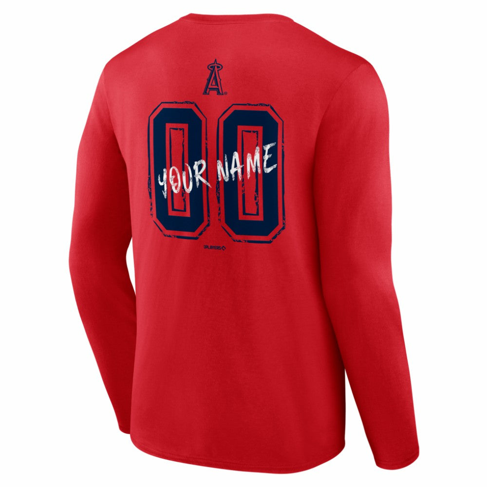 Los Angeles Angels  Hustle Personalized Name & Number Long Sleeve T-Shirt - MLB T-shirts