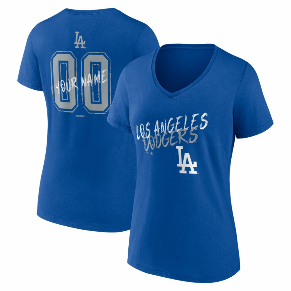 Los Angeles Dodgers Women's Hustle Personalized Name & Number V-Neck T-Shirt - MLB T-shirts
