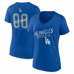 Los Angeles Dodgers Women's Hustle Personalized Name & Number V-Neck T-Shirt - MLB T-shirts