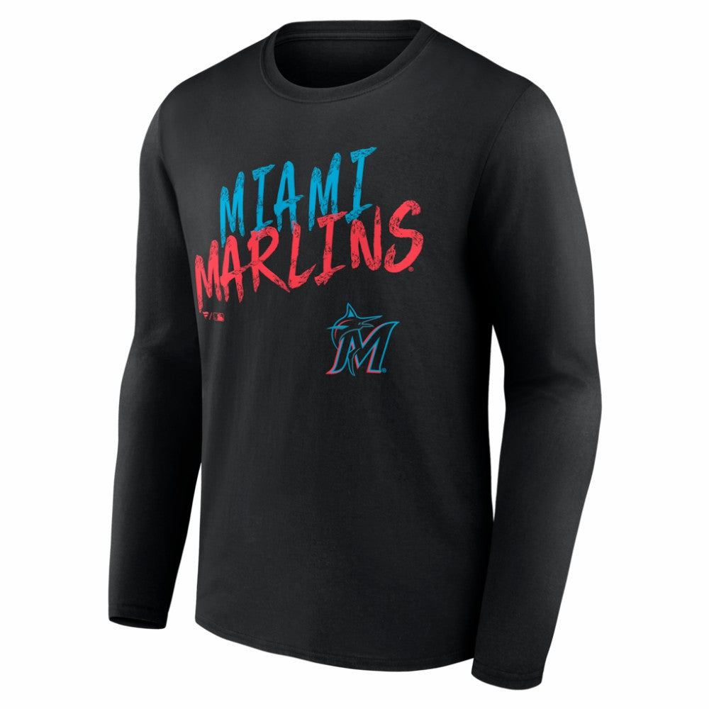 Miami Marlins  Hustle Personalized Name & Number Long Sleeve T-Shirt - MLB T-shirts
