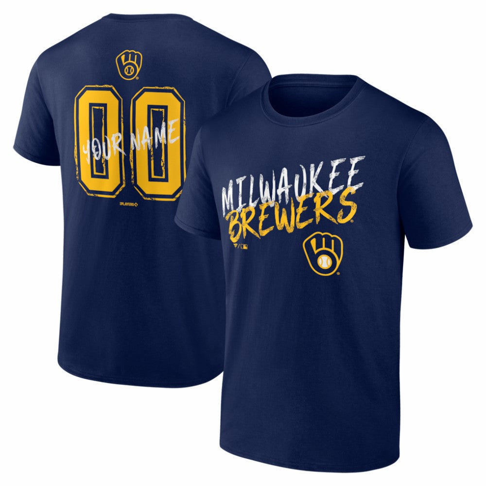 Milwaukee Brewers  Hustle Personalized Name & Number T-Shirt - MLB T-shirts