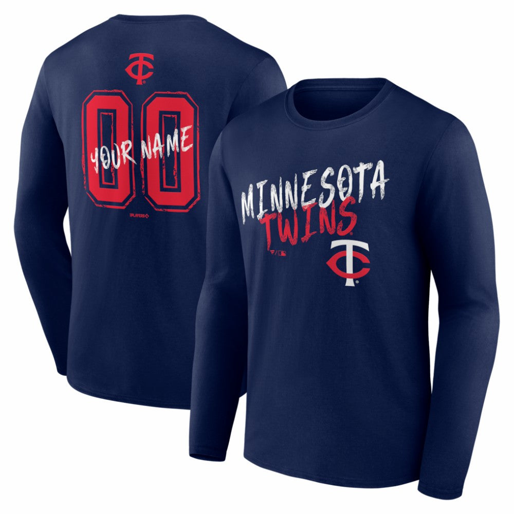 Minnesota Twins  Hustle Personalized Name & Number Long Sleeve T-Shirt - MLB T-shirts