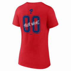 Philadelphia Phillies Women's Hustle Personalized Name & Number V-Neck T-Shirt - MLB T-shirts