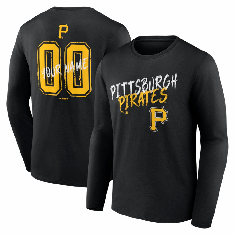 Pittsburgh Pirates  Hustle Personalized Name & Number Long Sleeve T-Shirt - MLB T-shirts