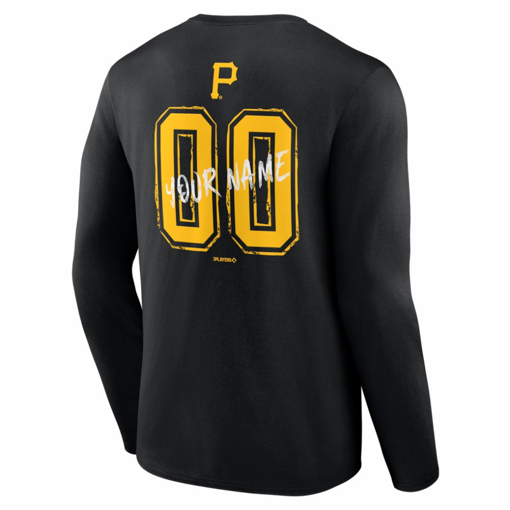 Pittsburgh Pirates  Hustle Personalized Name & Number Long Sleeve T-Shirt - MLB T-shirts