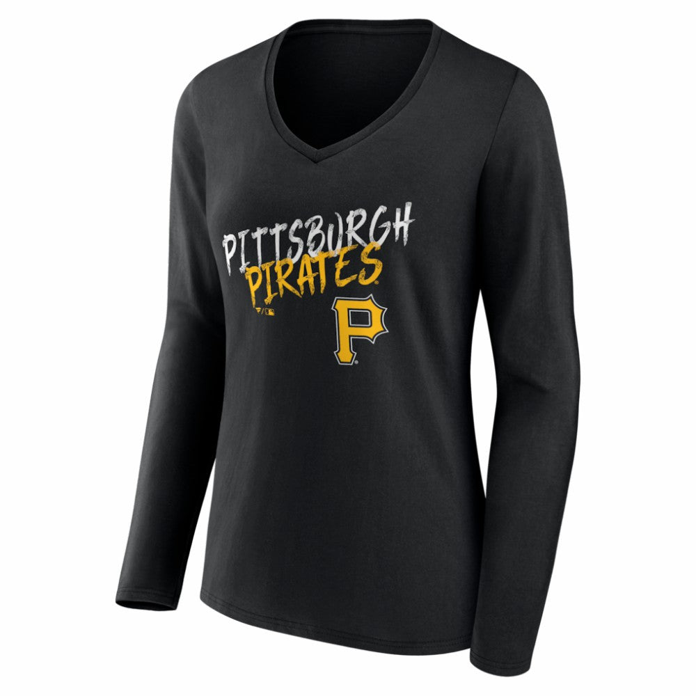 Pittsburgh Pirates Women's Hustle Personalized Name & Number Long Sleeve V-Neck T-Shirt - MLB T-shirts