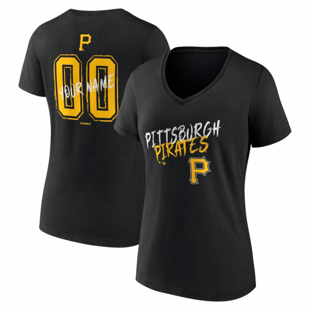 Pittsburgh Pirates Women's Hustle Personalized Name & Number V-Neck T-Shirt - MLB T-shirts