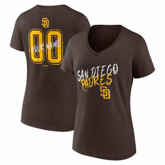 San Diego Padres Women's Hustle Personalized Name & Number V-Neck T-Shirt - MLB T-shirts