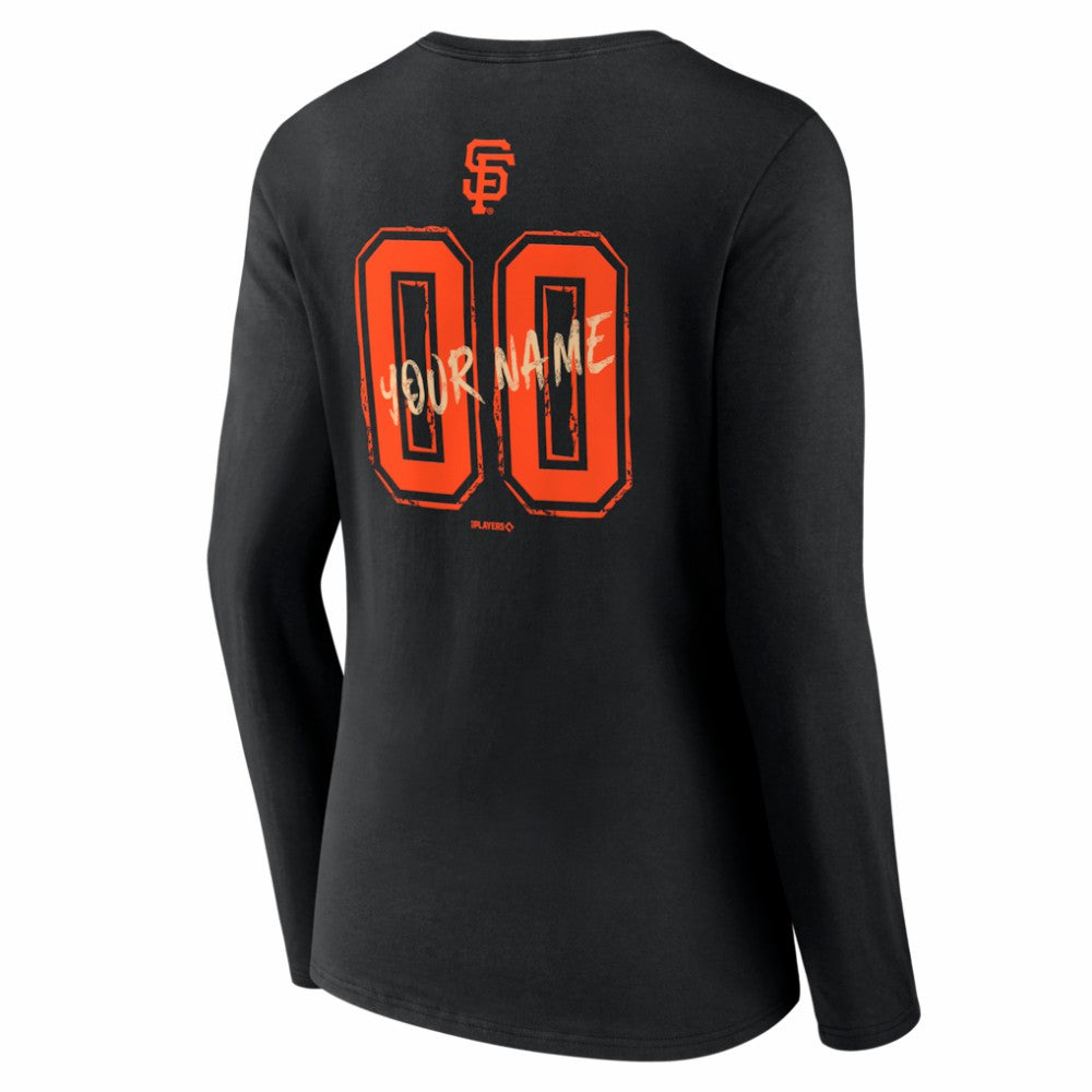San Francisco Giants Women's Hustle Personalized Name & Number Long Sleeve V-Neck T-Shirt - MLB T-shirts