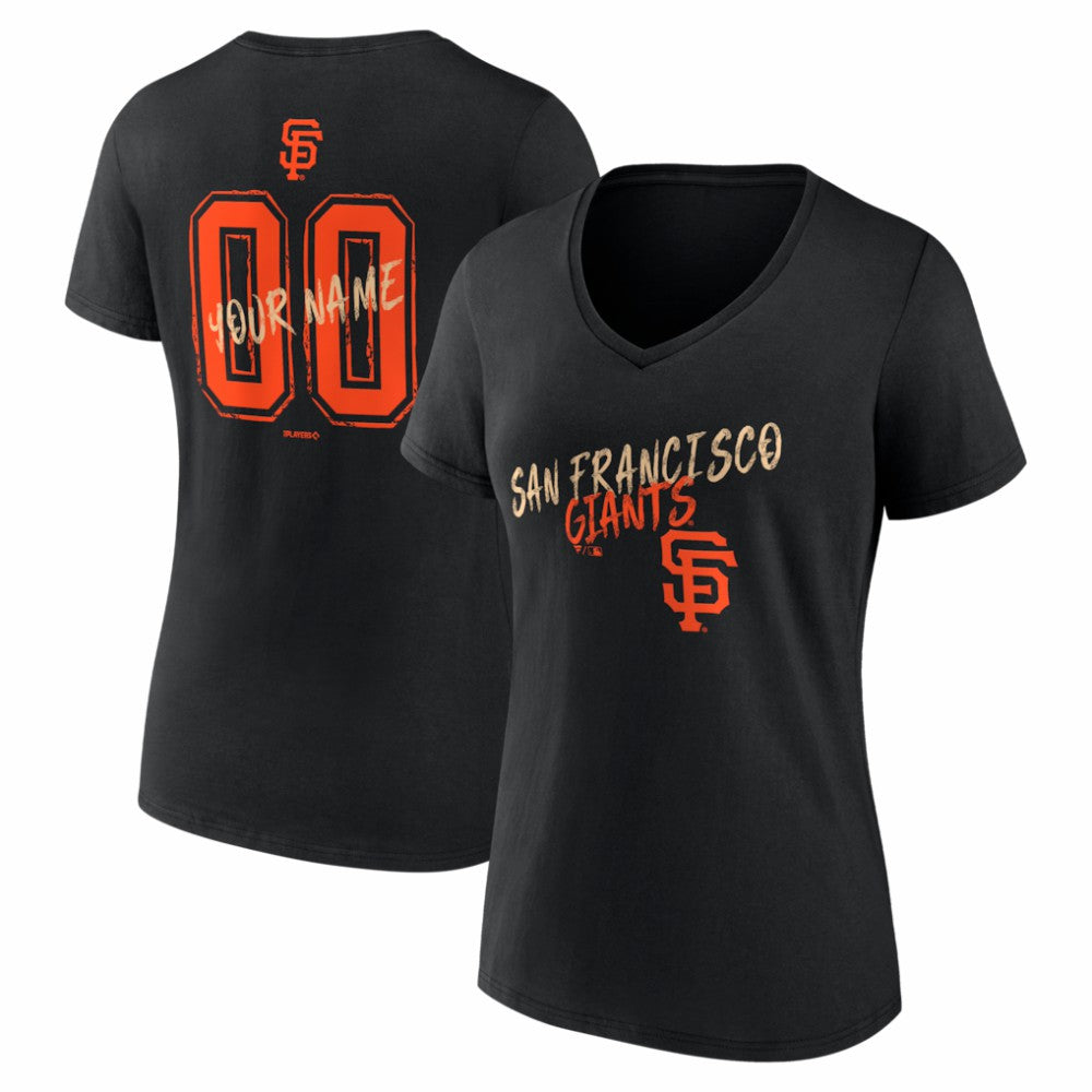 San Francisco Giants Women's Hustle Personalized Name & Number V-Neck T-Shirt - MLB T-shirts