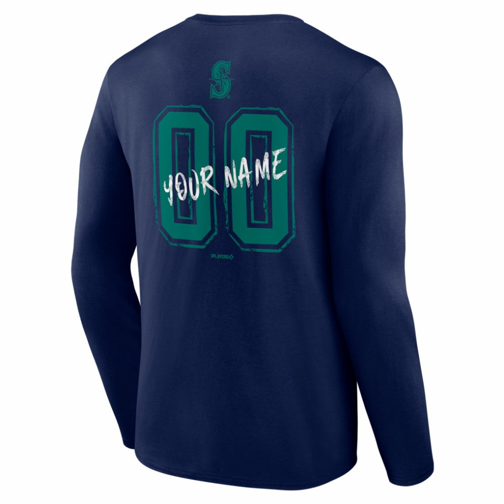 Seattle Mariners  Hustle Personalized Name & Number Long Sleeve T-Shirt - MLB T-shirts