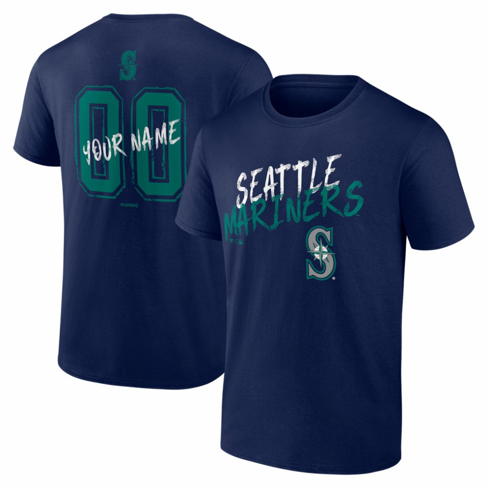 Seattle Mariners  Hustle Personalized Name & Number T-Shirt - MLB T-shirts