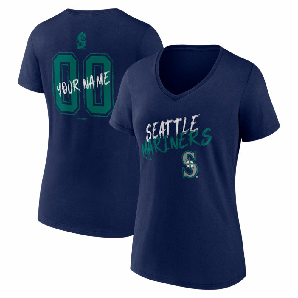 Seattle Mariners Women's Hustle Personalized Name & Number V-Neck T-Shirt - MLB T-shirts