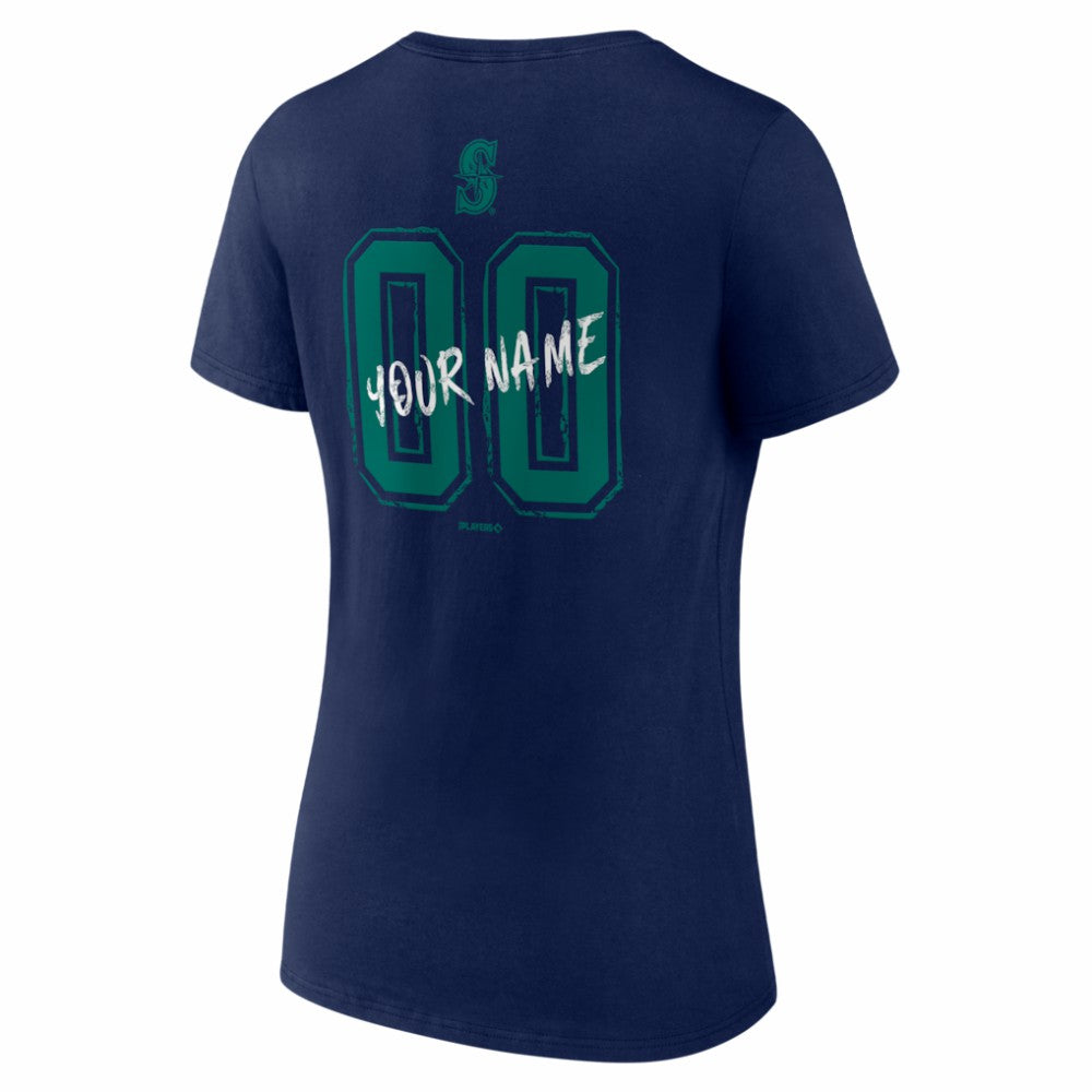 Seattle Mariners Women's Hustle Personalized Name & Number V-Neck T-Shirt - MLB T-shirts