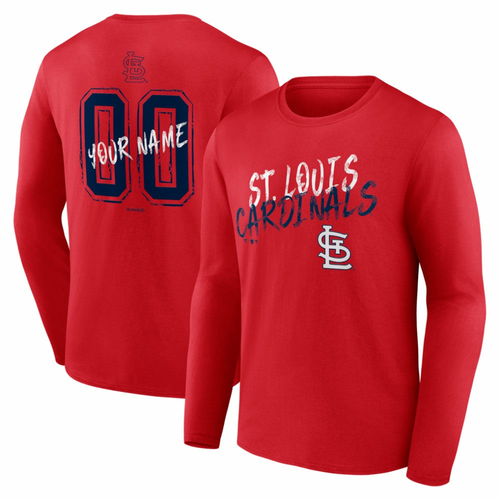 St. Louis Cardinals  Hustle Personalized Name & Number Long Sleeve T-Shirt - MLB T-shirts