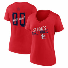 St. Louis Cardinals Women's Hustle Personalized Name & Number V-Neck T-Shirt - MLB T-shirts
