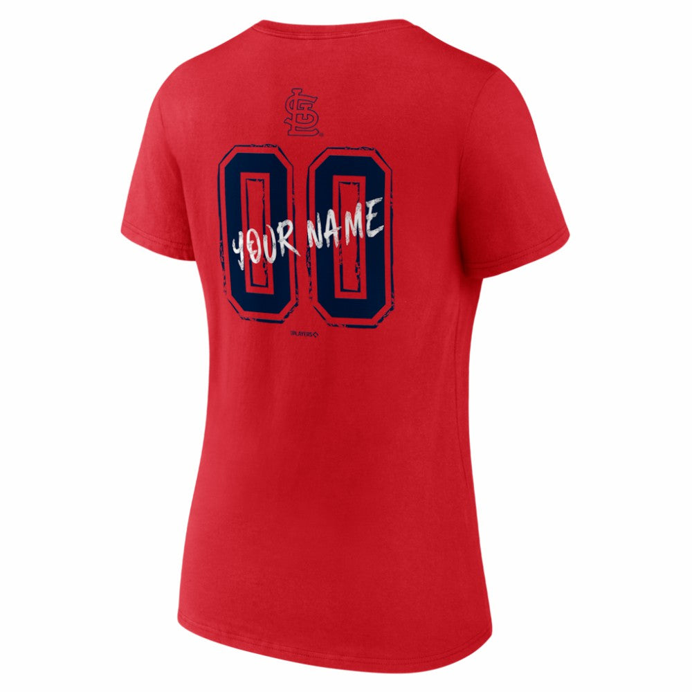 St. Louis Cardinals Women's Hustle Personalized Name & Number V-Neck T-Shirt - MLB T-shirts