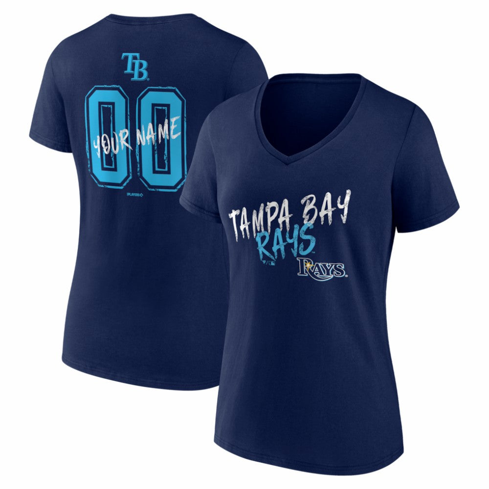 Tampa Bay Rays Women's Hustle Personalized Name & Number V-Neck T-Shirt - MLB T-shirts