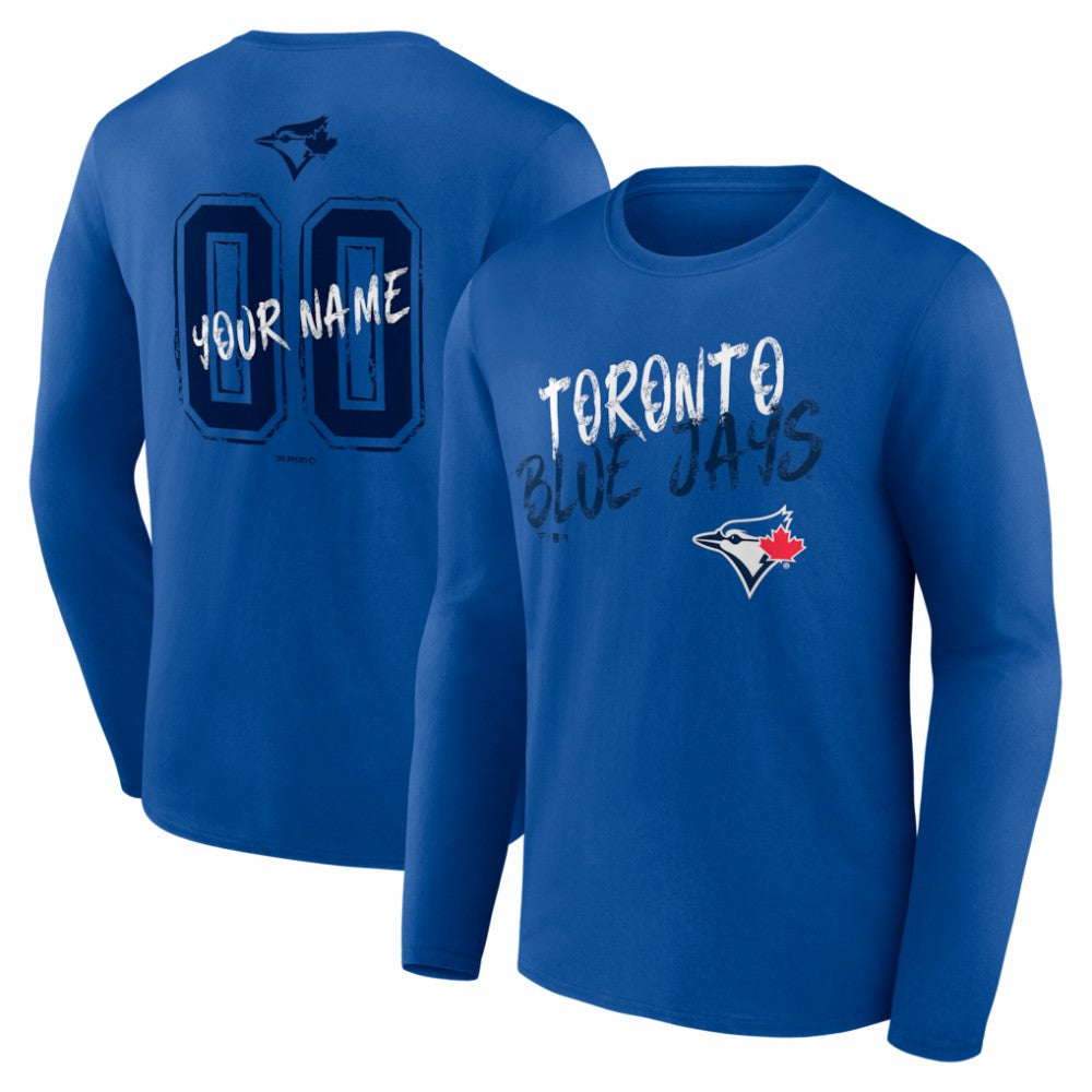 Toronto Blue Jays  Hustle Personalized Name & Number Long Sleeve T-Shirt - MLB T-shirts